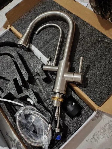 Torneira Cozinha Gourmet Monocomando Com Saída Filtro Extensível Inox Escovado Yesop
