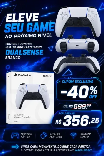 Controle Joystick Sem Fio Sony Playstation Dualsense Branco