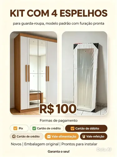 Kit 4 espelhos
