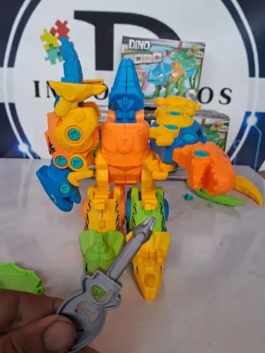 Dinossauro monta e desmonta junte 5 e monte um robô