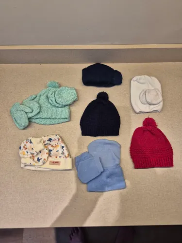 Kit touca touquinha recem nascido com acessórios 