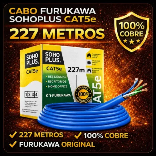 Cabo De Rede Furukawa Soho Plus Cat5e 100% Cobre Azul 24AWG 4P Original