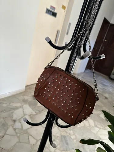 Bolsa marrom de couro