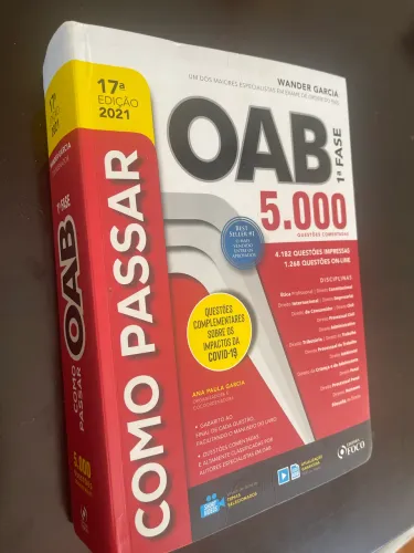 Livro Como Passar Oab 1a Fase 5.000 Questões Comentadas - 17a Edição 2021