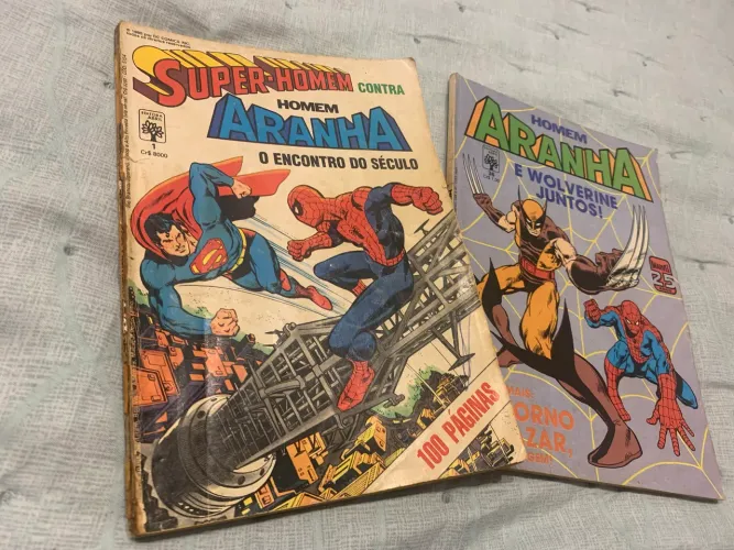 Edições Originais (1986) de Homem-Aranha e Superman e Homem-Aranha e Wolverine