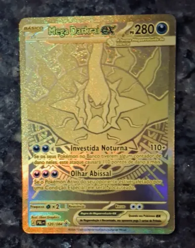 Pokemon carta darkrai ex 120/084 dourada 
