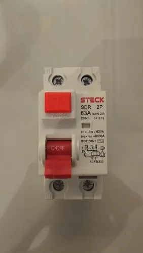 DR Steck 63A 30mA 2 Polos (2P) - Novo