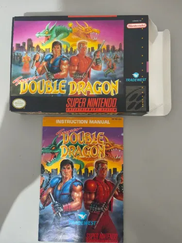 Double Dragon SNES ( manual original + caixa réplica )