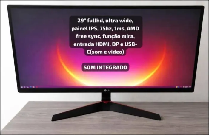 MONITOR LG 29" FULLHD, ULTRA WIDE C/SOM INTEGRADO