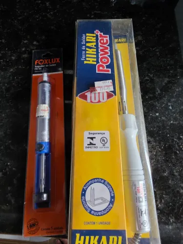 Sugador de solda e Ferro de solda (barato)