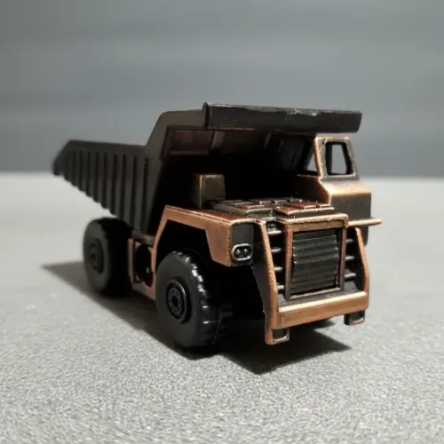 Apontador de mesa em formato de CAMINHÃO TOMBADOR em Metal
