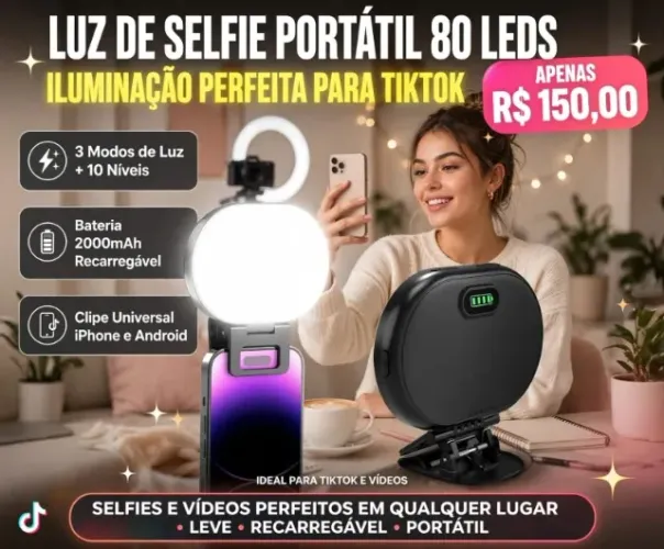 LUZ DE SELFIE PORTÁTIL 80 LEDS