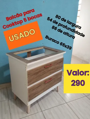 Balcão para Cooktop 5 bocas USADO