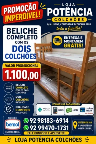 PROMOÇÃO DE BELICHE COM COLCHÕES D20 ORTOBOM!!!!