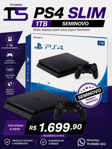 Ps4 seminovo na caixa