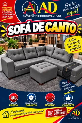 Sofa de canto com o puff