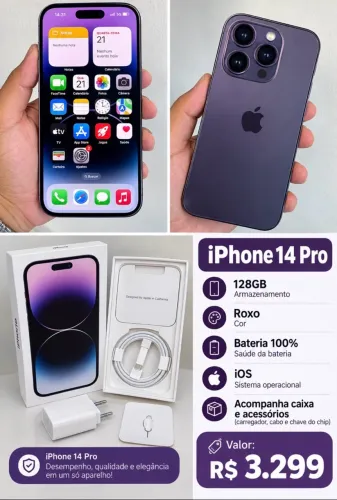 IPHONE 14 PRO ROXO