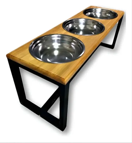 Comedouro Elevado Triplo Para Cachorro - Tamanho G