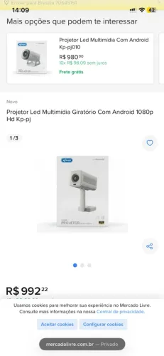 Vendo projetor novo completo