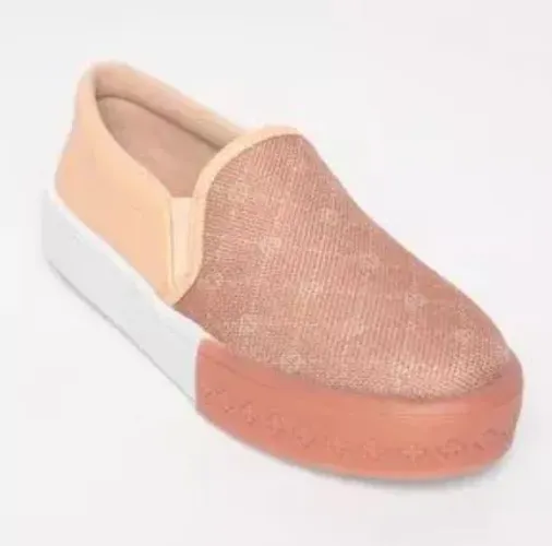 Tênis Slip On Texturizado - Vermelho Escuro & Bege - Capodarte - Tam. 35