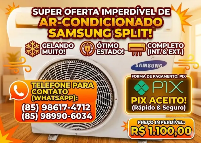 Ar condicionado semi novo 12 btus