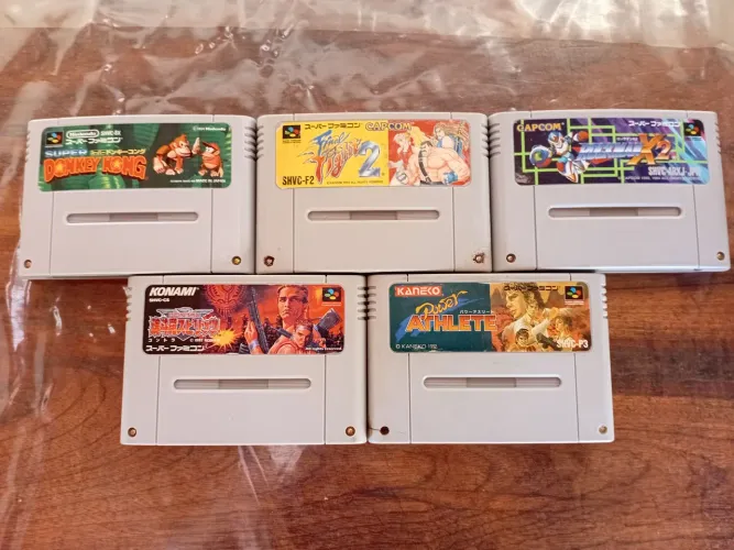 Lote de 5 jogos originais japoneses de Super Nintendo
