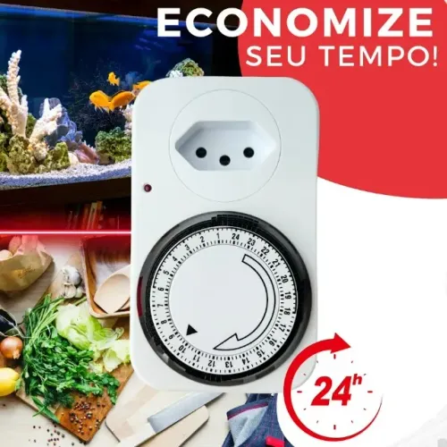 Temporizador Analógico Hytalux 24h Bivolt Tomada 110/220V