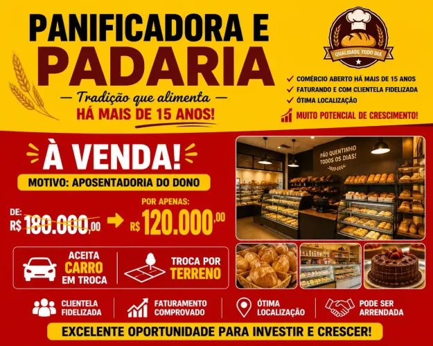 Vendo padaria na zona sul de Joinville