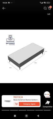 Base cama box solteiro 