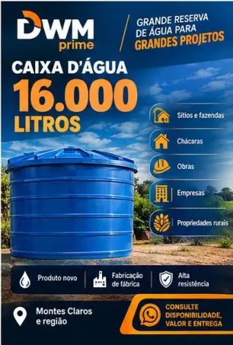 CAIXA D?ÁGUA 16.000 LITROS ? ALTA CAPACIDADE