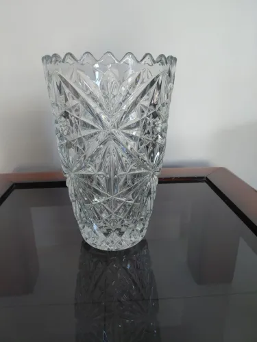 Vaso de cristal lapidado