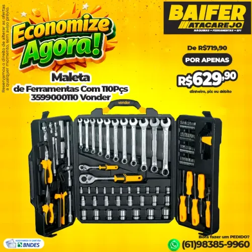 Maleta Com Jogo de Ferramentas 110 Pçs * Vonder