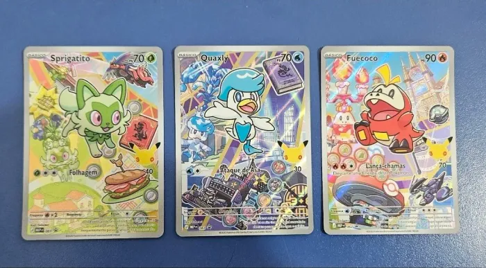 Trio Pokémon 30 Anos Sprigatito Quaxly Fuecoco Cartas Promo
