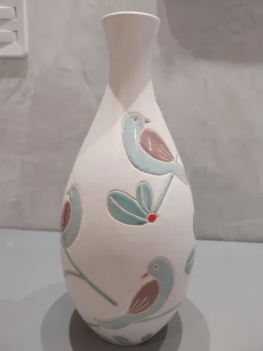  VASO DECORATIVO CERÂMICA BRANCO