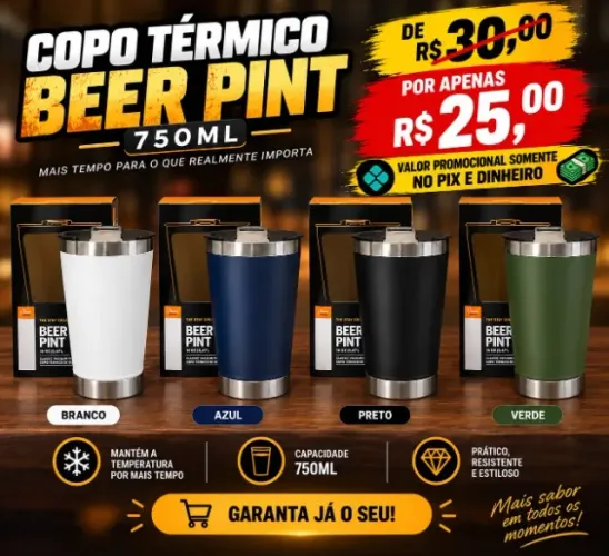 COPO TÉRMICO BEER PINT 750ML