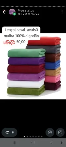 Lençol casal malha avulso 100% algodão