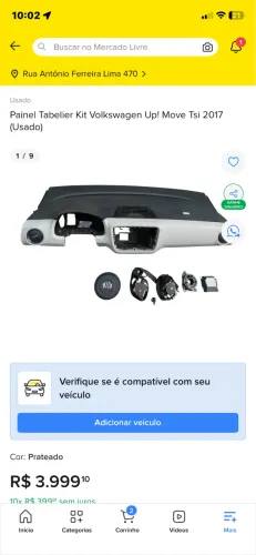 KIT AIRBAG VOLKSWAGEN UP MOVE TSI 2017 2018