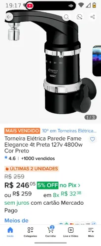 Torneira elétrica de parede 127v Fame em bom estado