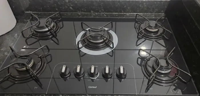 Fogão cooktop de 5 bocas a gás