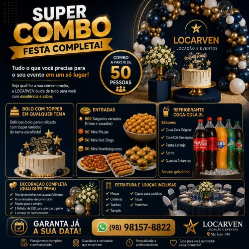 FESTA COMPLETA: DECORAÇÃO E BUFFET 