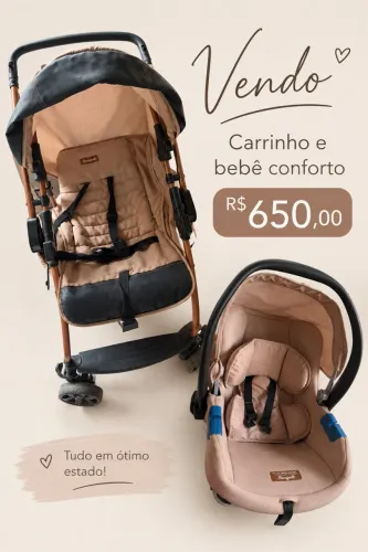 carrinho e bebê conforto