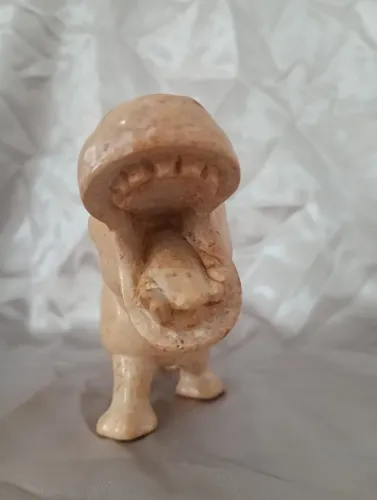 ESTATUETA PEDRA SABÃO EXÓTICO HIPOPÓTAMO AFRICANO SELVAGEM ARTE TRIBO.