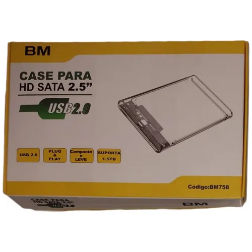 Case Para Hd 2,5 Sata Usb 2.0 Transparente BM758