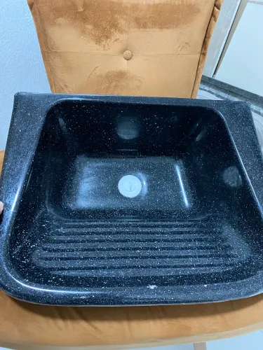 Tanque de Lavar Roupas Preto Marmorizado - Excelente Estado