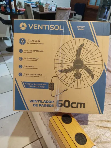 Ventilador parede 60cm com controle de velocidade marca  ventisol novo na caixa 