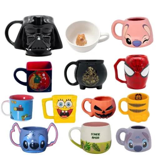 Canecas 3D em promoção Colecionáveis Personagens Variados Animais