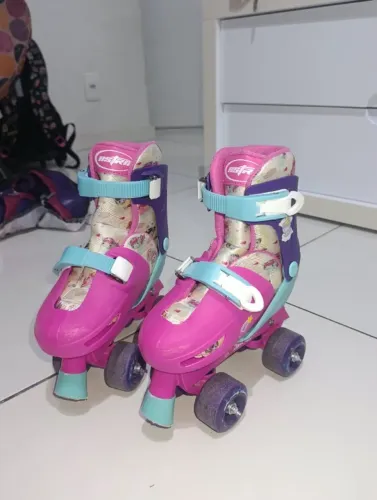 Patins Quad Infantil Astro Unicornio Ajustavel Tam 34 Ao 37