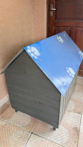 CASA CASINHA DE CACHORRO PORTE MÉDIO MADEIRA METAL