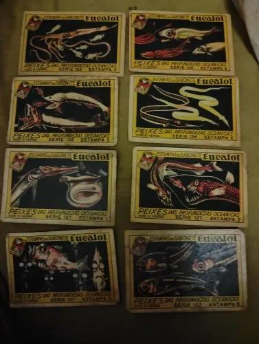 Estampas Eucalol série Peixes das Profundezas lote com 8 unidades diferentes 