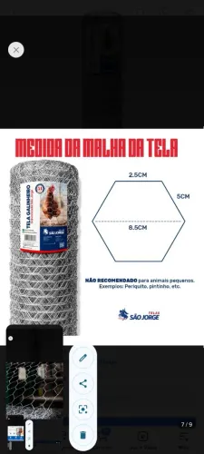 Promoção telas galinheiro 1.80 altura 50 mts